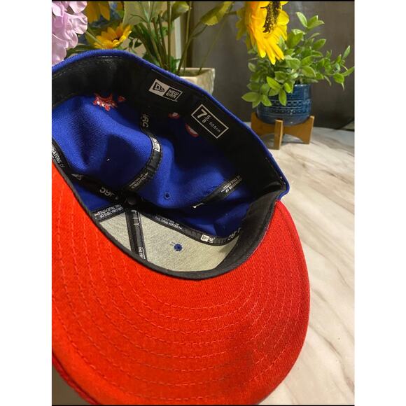New Era Hat size 7 5/8 Blue & Red - Picture 5 of 6